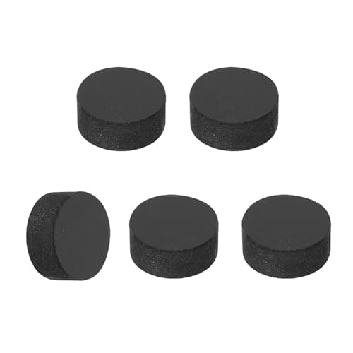 Image of sourcing map 5Pcs Rubber Solid Discs Washers, 20mm OD x 10mm Thick Anti Slip Bumper Pads Non-Adhesive Rubber Spacers Flat Round Gasket Pad for Furniture Appliances DIY Craft, Black