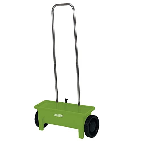 Image of Draper Rotary Seed Spreader | 12L Hopper | Lawn Spreader Wheeled | Grass Fertiliser | Adjustable Distribution Rate | Aluminium Frame |09984