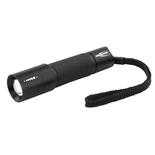 Image of ANSMANN M100F M Series Torch Flashlight | Professional Torch for work and outdoor activities | Quality stepless focus from spotlight to floodlight | Includes 1 AA Alkaline Battery & 3 year warranty
