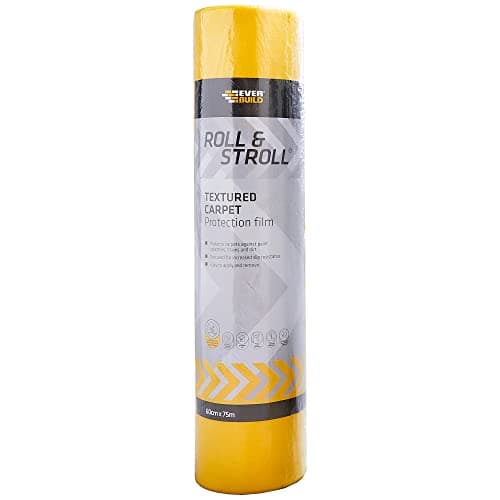 Image of Everbuild Roll and Stroll Textured Non-Slip Carpet Protector, Yellow, 600 mm x 75 m