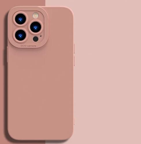 Image of For Apple iPhone13 Pro Max Luxury Shockproof Liquid Silicone Case Lens Bumper Cases Soft Protection Back Cover For iphone 13 Pro Max (Pink)