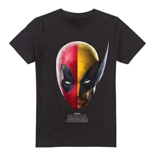 Image of Marvel Deadpool & Wolverine Deadpool Wolverine Portrait Unisex T Shirt, Black, Medium