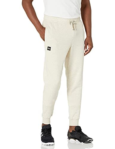 Image of Under Armour Rival Men's Fleece Jogging Bottoms, Khaki Base Light Melange (289)/Onyx White, 2XL, Khaki Base Light Heather (289)/Onyx White, XXL