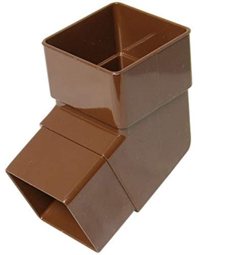 Image of FLOPLAST 65mm Square Downpipe 112.5 Degree Offset Bend - Brown - Pack of 2