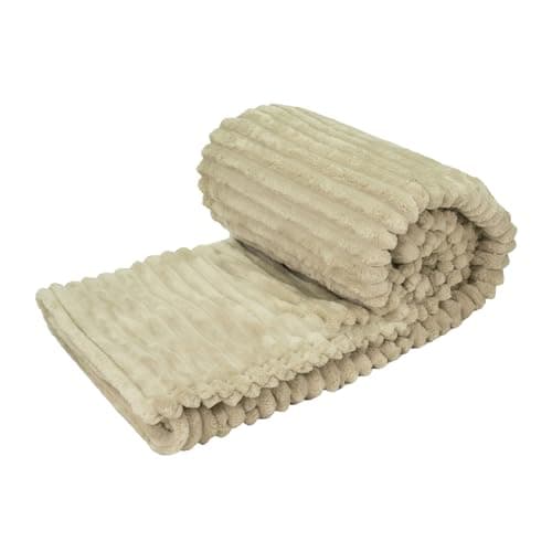 Image of Neo Electric Blanket Heated Fleece Overblanket 160X130cm Throw Machine Washable Remote Timer Control Heat Settings (Natural)