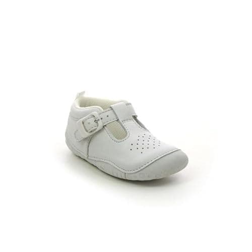 Image of Start-rite Baby Jack White Leather Kids Girls First and Baby Shoes 0746-76F