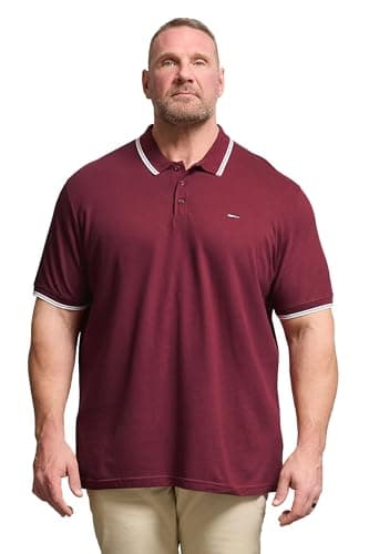 Image of BadRhino Big & Tall Red Tipped Polo Shirt - Men's - Plus Size Curve