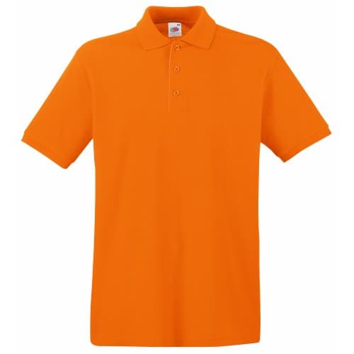 Image of Fruit of the Loom Men's Premium Short Sleeve Polo Shirt, Orange, Large