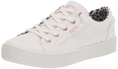 Image of Skechers Women's Bobs B Extra Cute 2Cute4U Trainers, White Canvas, 3.5 UK