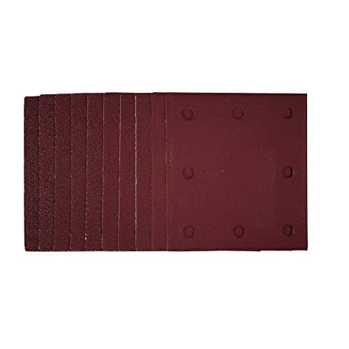 Image of Draper 1/4 Sanding Sheets (Pack of 10) | Assorted Grit Hook and Loop Sanding Pads | 115 x 105 mm Sandpaper for Electric Sander | 54347