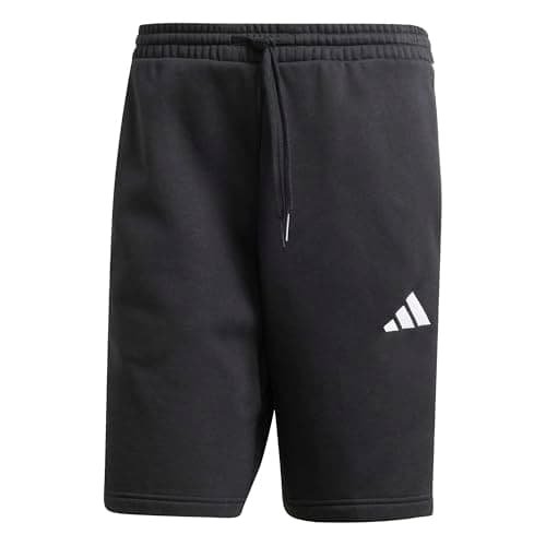 Image of adidas Men's Essential Three Stripes Fleece Short, Black/White, M