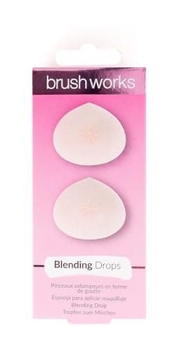 Image of Brushworks Blending Drops Duo (Pink) - 2 Ultra Soft Makeup Sponges for Liquid, Cream & Powder Application, Seamless Makeup & Airbrushed Finish, Vegan & Cruelty Free