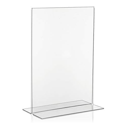 Image of VITAdisplays DIN A4 T-Advertising Stands, T-Stands, Table Stands, Acrylic Glass Stand Made from Original Plexiglas (Pack of 5)