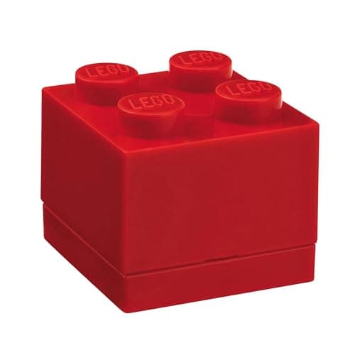Image of LEGO Mini Box 4 Knobs Red - Versatile Small Storage Box for Snacks, Jewellery, Hair Accessories, Souvenirs & More - Dishwasher Safe, 46 x 46 x 43 mm