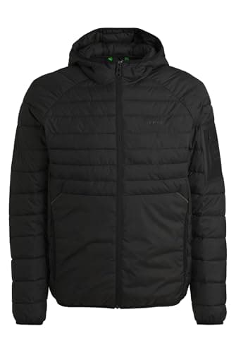 Image of BOSS Mens J Thor 2 Water-Repellent Padded Jacket with Sleeve Pocket Black