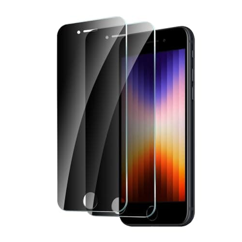 Image of CYYAGE 2 Pack Privacy Screen Protector for iPhone SE3 2022/iPhone SE2 2020/iPhone 8/iPhone 7, Anti-Spy Tempered Glass Protection 9H Hardness Glass, Anti-Scratch