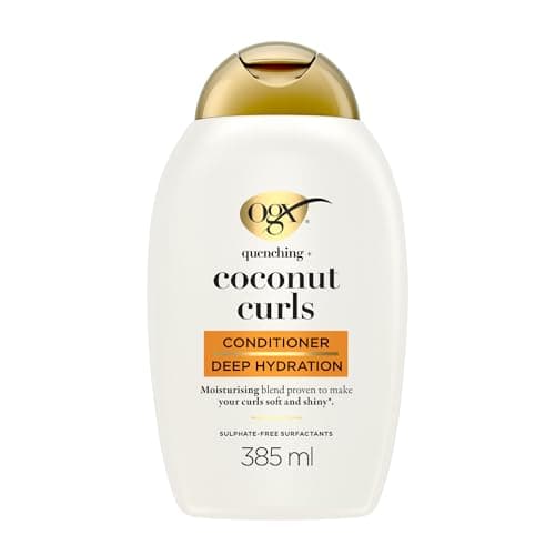 Image of OGX Quenching with Coconut Curls Conditioner, Deep Hydration, Moisturizing Blend that Makes Curls Soft and Shiny, Sulfate Free, 385ml