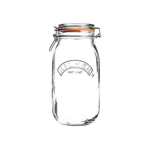 Image of Kilner Clip Top Jar 3 Litre (3000ml) Airtight Glass Storage Jar for Preserving Fruits Vegetables Coffee Tea Rice Flour Nuts Pasta