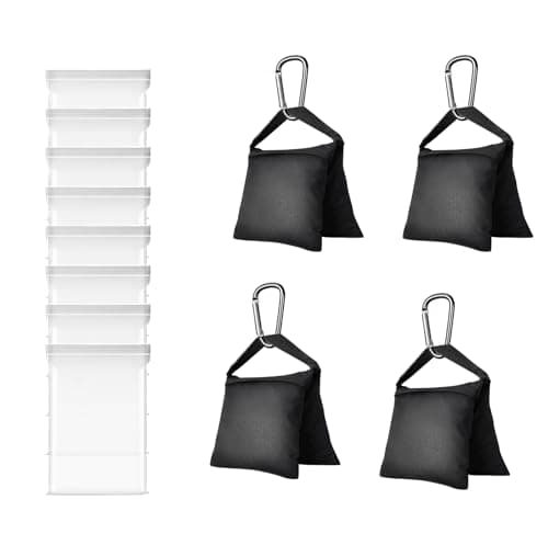 Image of HolaDream Heavy Duty Sandbags - Weight Sand Bags without Sand Design for Photography Backdrop Stand, Light Stand, Tripod, Photo Studio, Outdoor Patio & Live Productions - 4 Pack (Black)