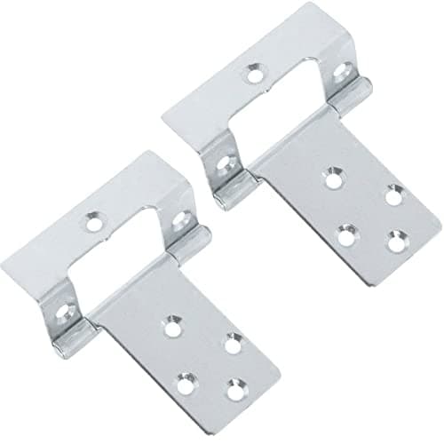 Image of Just Accessories Large 50mm Cranked Flush Hinges - Silver Cabinet/Cupboard/Door Fittings (2)