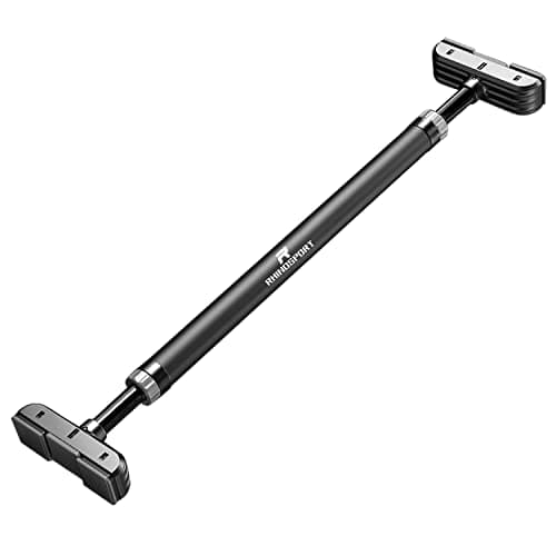 Image of RHINOSPORT Door Pull Up Bar Doorway Chin Up Bar from 72-95 cm (28.3in-37.4in) Workout Equipment No Screws BLACK