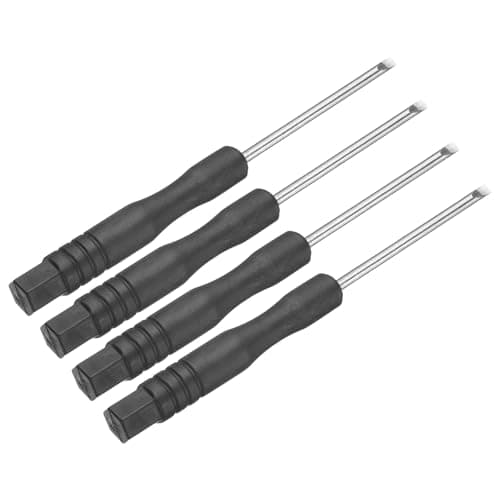 Image of sourcing map 4pcs Mini Slotted Screwdriver 2.0mm 82mm Length Micro Precision Flat Head Screw Driver with Non-Slip Black Handle for Watch Eyeglasses Electronics Small Appliances Repair