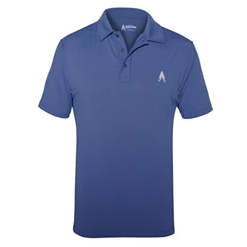 Image of Royal & Awesome Mens Golf Polo Shirt, Navy Performance Short Sleeve, Golf Shirts for Men, Large