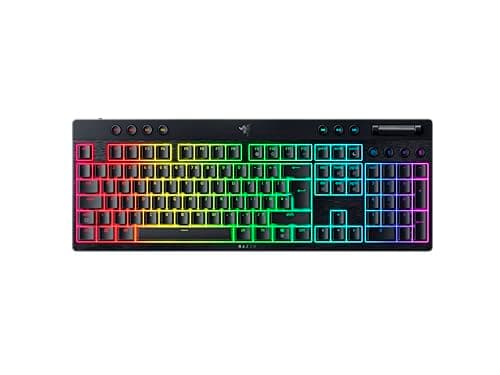 Image of Razer BlackWidow V4 Low-profile HyperSpeed - Wireless Low-profile Mechanical Gaming Keyboard - HyperSpeed Wireless & BT - Multi Roller & 11 Control Buttons - Orange Switches QWERTY UK-Layout