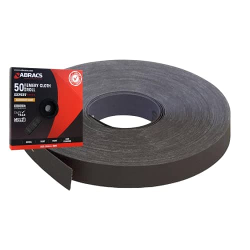 Image of Emery Cloth Sandpaper Roll Abracs Fine Medium Coarse Aluminium Oxide (60 Grit, Full 50 Metre Roll)