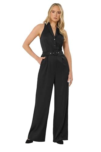 Image of Long Tall Sally - Lts Tall Belted Open Collar Jumpsuit - Women's