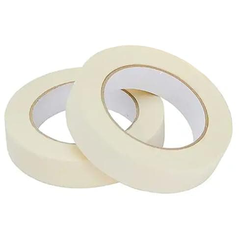 Image of 2 Rolls Masking Tape Painting 24mm X 50M General Purpose Painters Masking Tape Adhesive Multi Surface Decorator Tape for Crafts DIY and Artists Painter Tape