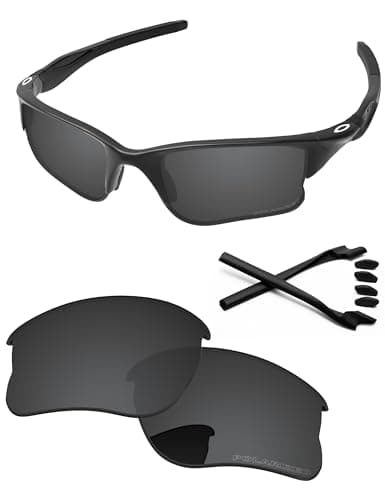 Image of PapaViva Replacement Lenses & Rubber Kits for Oakley Half Jacket 2.0 XL OO9154 62mm Sunglass Solid Black Polarized