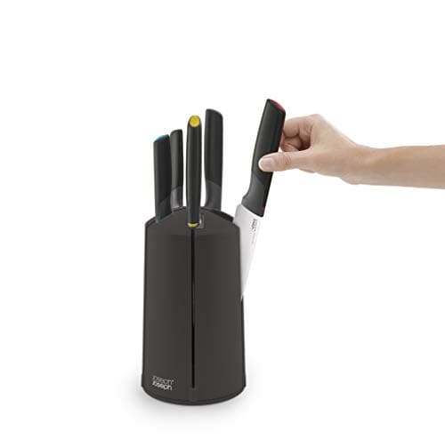 Image of Joseph Joseph Elevate Knives 5 piece Carousel Set with rotating knife block, Japanese Stainless Steel - Multicolor