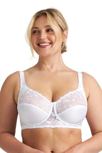 Image of Miss Mary of Sweden Rose Womens Romantic Underwired Bra with Side Support 42D White