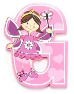 Image of Vinsani Wooden Fairy Alphabet Letters Personalised Bedroom Wall Door Name (G)