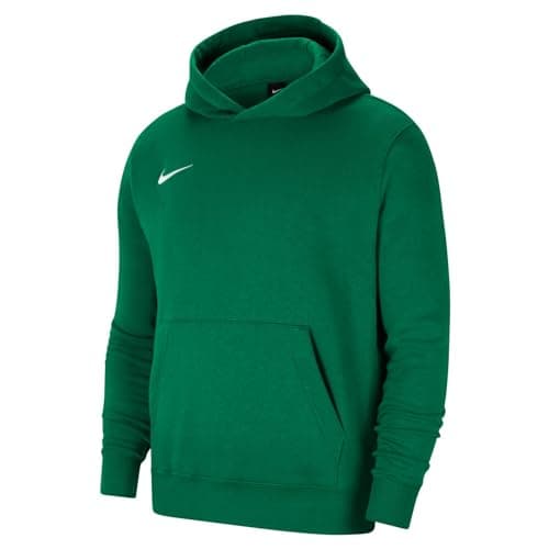 Image of NIKE Unisex Kids Y Nk Flc Park20 Po Hoodie Sweatshirt, Pine Green/White, XS EU