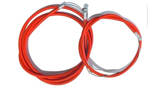 Image of AARNAV Red Brake Cable Set FRONT REAR BMX MTB BIKE CYCLE BRAKE CABLES, Outer & INNER, Complete Brake Cable Set for Bicyle Red Bike Brake Cable (Red Complete Cable Set)