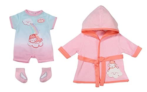 Image of Baby Annabell Deluxe Bathtime Set 43cm - Angel Wings & Sheep Pattern - Easy for Small Hands, Creative Play Promotes Empathy & Social Skills, For Toddlers 3 Years & Up - Includes Robe, Romper & Socks