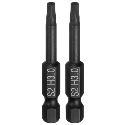 Image of sourcing map 2pcs Flat Hex Head Drill Bit H3.0 (3mm) Magnetic Tip 1/4" Hex Shank 50mm (2") Long S2 Steel Metric Hexagonal Screw Driver Screwdriver Bits Wrench Socket, Black