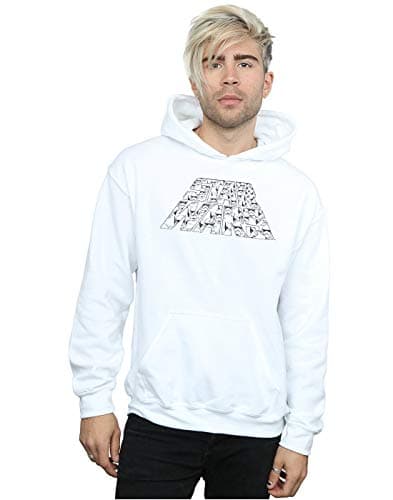 Image of Absolute Cult Star Wars The Rise Of Skywalker Trooper Filled Logo Men's Hoodie White Large