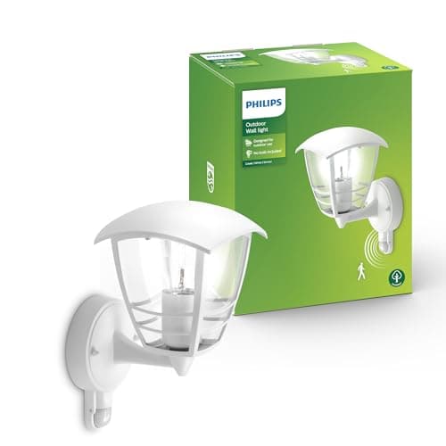 Image of Philips Creek Outdoor Wall Lights E27 Socket Waterproof White IP44 Weatherproof 28.5 cm