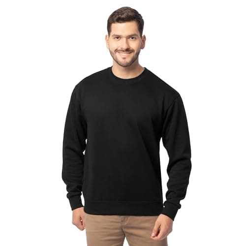 Image of Fruit of the Loom Raglan Sweatshirt for Men, Matt Black, XXXXL, black, 4XL