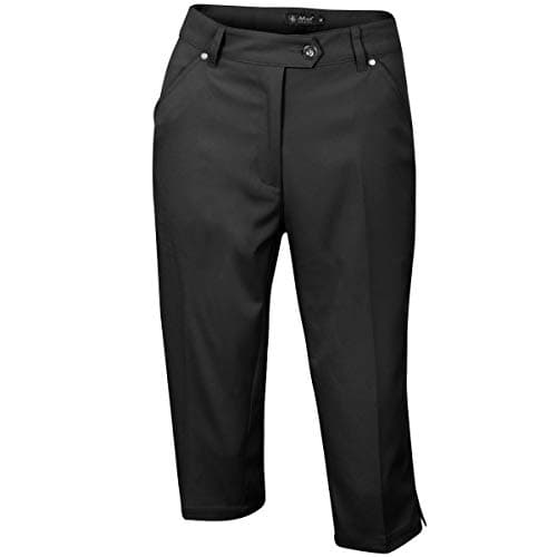 Image of Island Green Womens Iglpnt1487ss Ladies Stretch Quick Dry Capri Shorts Golf Pants, Black, 18 Extra Short EU