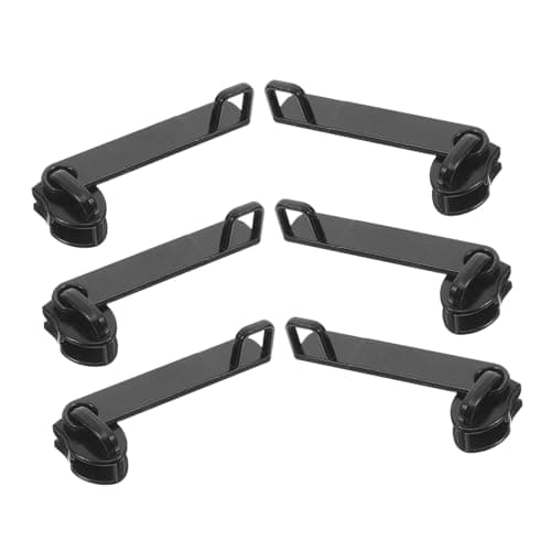 Image of DOITOOL 6pcs Double-Sided Zipper Pull Replacement Kit for Luggage and Jackets Black Nylon Zipper Puller Lock Hole Suitable for Bags Backpacks and Tents