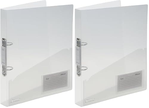 Image of Rexel 25mm A4 Polyprop Clear Ice Ring Binder - 1 Unit (Pack of 2)