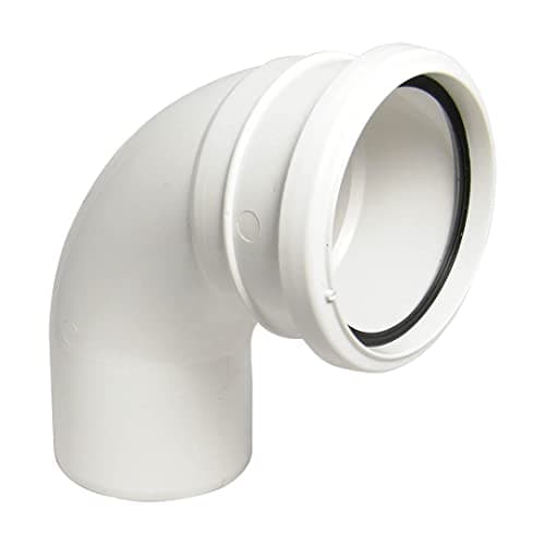 Image of FLOPLAST 110mm Ring Seal Soil 92.5 Degree Socket to Spigot Bend - White