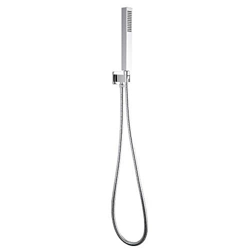 Image of Milano Arvo Square Hand Shower Handset Outlet Elbow Wall Bracket - Chrome