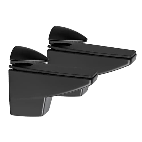 Image of Sayayo Adjustable Wood/Glass Shelf Bracket Glass Support Wood Holder, Fish Mouth Type Clip Adaptive 5-25mm Thickness Shelf, Zinc Alloy Black Finished, 2 Pcs