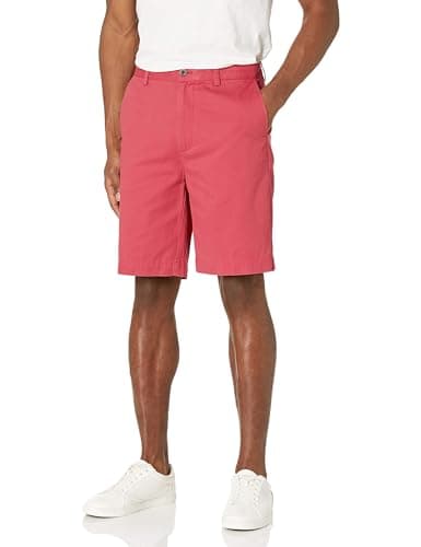 Image of Amazon Essentials Men's Classic Fit 9" (23cm) Pocketed Chino Shorts, Raspberry Red, 36W