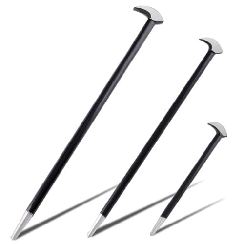 Image of LEONTOOL 3PCS Rolling Head Pry Bar Set Heavy Duty Indexing Pry Bar Set for Automotive Machinery Aligning & Prying, 6 Inch 12 Inch 16 Inch Automotive Pry Bars Hand Tool Pry Tool, Carbon Steel